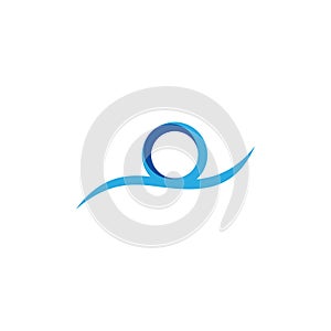 Circle ring blue water flow logo vector