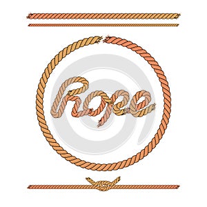 Circle Rope Frame. Vector Illustration