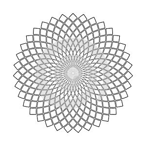 Circle rotation pattern. Abstract geometric design element