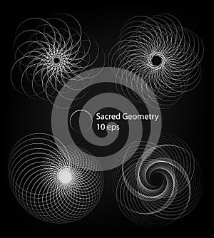 Circle rotation patterns. Abstract shapes