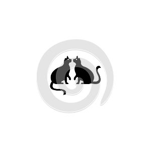 Circle and round cat animal logo design . Cat amazing beautiful animal