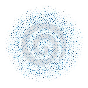 Circle round dotty pattern blue dots background