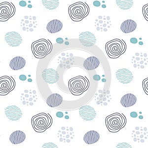 Circle seamless pattern. Colorful geometric pattern hand drawn. Abstract background with circles. Vector illustration.