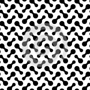 Circle seamless pattern. Repeating dot. Repeated metaball wallpaper. Tech print. Repeat backdrop. Circe shapes. Vector photo