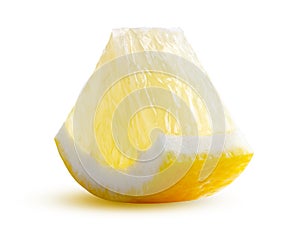 Circle sector of Lemon slice Glowing from within Isolated on White Background