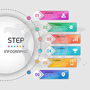 Circle shape elements with steps,options,processes or workflow