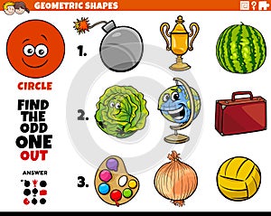 Circle shape objects educational task for kids