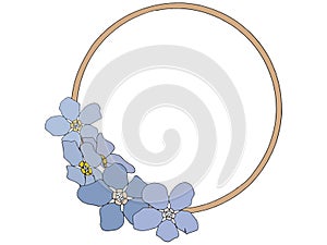 Circle shape with violet flowers