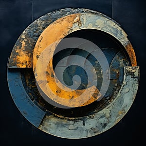 Rust And Blue: A Dark And Foreboding Circular Structure photo