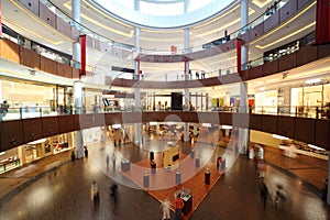 Circle shopping center with four floors