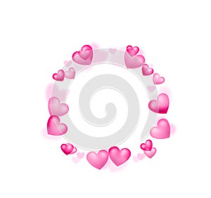 Circle with small pink hearts