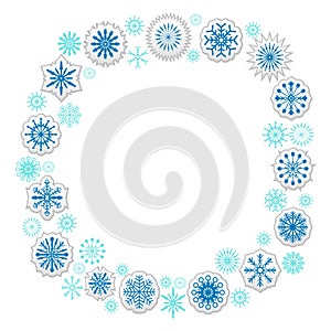 Circle snowflake with copy space background