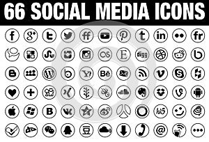 66 circle Social Media Icons black