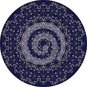 Circle sophisticated symmetric floral pattern in Celts style