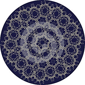 Circle sophisticated symmetric floral pattern in Celts style photo