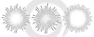 Circle sound wave. Audio music equalizer. Round circular icons set. Spectrum radial pattern and frequency frame. Vector