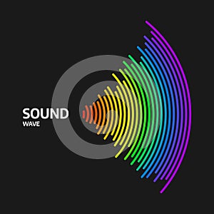 Circle sound wave rhythm. Colorful digital equalizer.