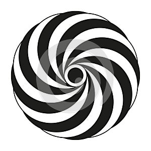 circle spiral black white. Round shape. Vector illustration. stock image.
