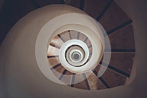 Circle spiral staircase - geometrical concept photo