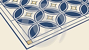 Circle and square tile, geometric pattern and floor design vector design Generative AI