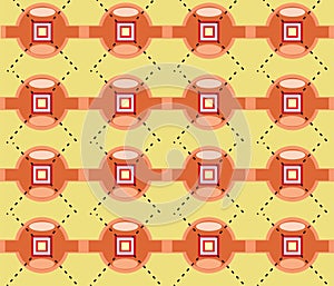 Circle squere point geometrical shape repetitive ethnic pattern photo