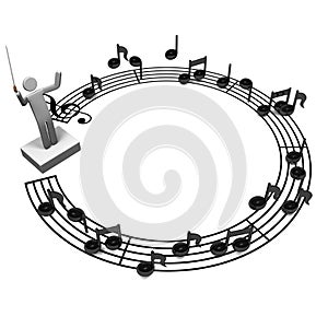 Circle Staff Notation And Musical Conductor