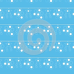 Circle and star group hanging on line pattern blue background