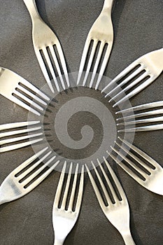 Circle of steel forks