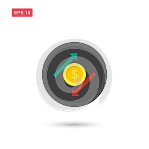 Circle stock exchange symbol vector isolated