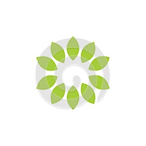 Circle swirl leaf symbol vector