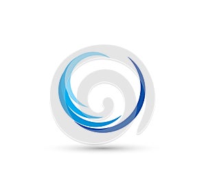 Circle swirl wave abstract logo vector