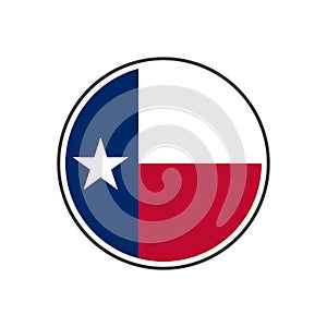Circle texas flag with grey border vector illustration isolated on white on vector isolated on white background