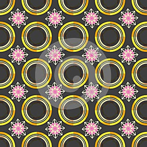 Circle theme pattern with dark black isolated