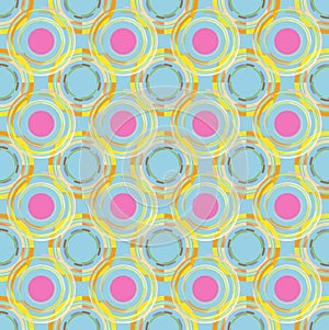 circle themed patterns and blue sky background