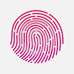 Circle touch fingerprint id app vector illustration