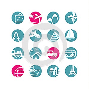 Circle travel icons