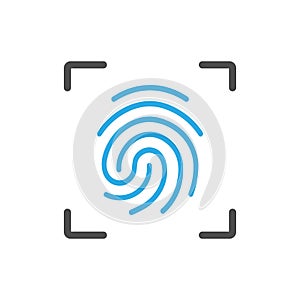 Circle Unique Fingerprint icon design for app