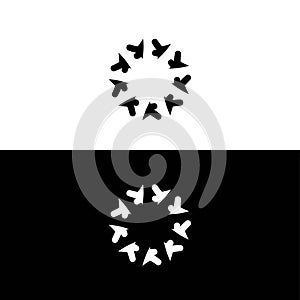 Circle unique vector logo silhouette