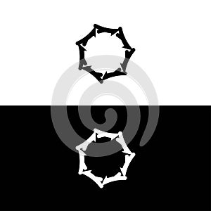 Circle unique vector logo silhouette