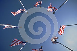 Circle of US Flags