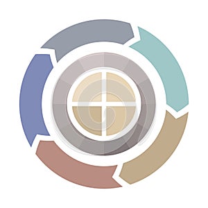 Circle vector diagram infographic. Rotation round cycle scheme