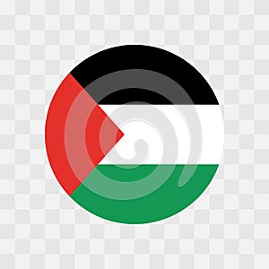 Circle vector flag of Palestine