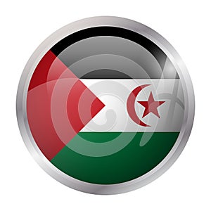 Circle vector flag of Sahrawi Arab Democratic Republic