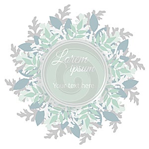 Circle vector floral frame in pastel tones