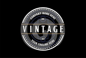 Circle Vintage Retro Steampunk Badge Emblem Label Stamp Logo Design Vector