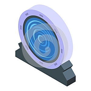 Circle vortex portal icon isometric vector. Round wizard door