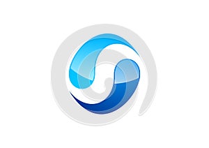 Circle, water, logo, wind, sphere, abstract, letter S, company, corporation