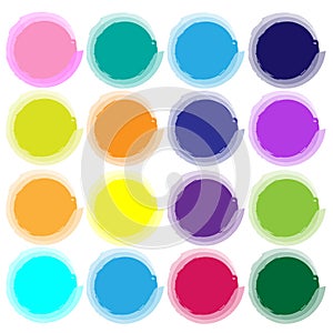 Circle with watercolor brush strokes