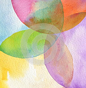 Circle watercolor painted background.