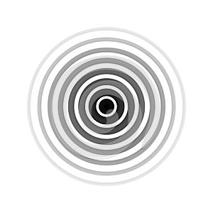 Circle wave earthquake. Sound ripple icon. Black effect pulse isolated on white background. Signal radio. Pattern wavy. Vibration